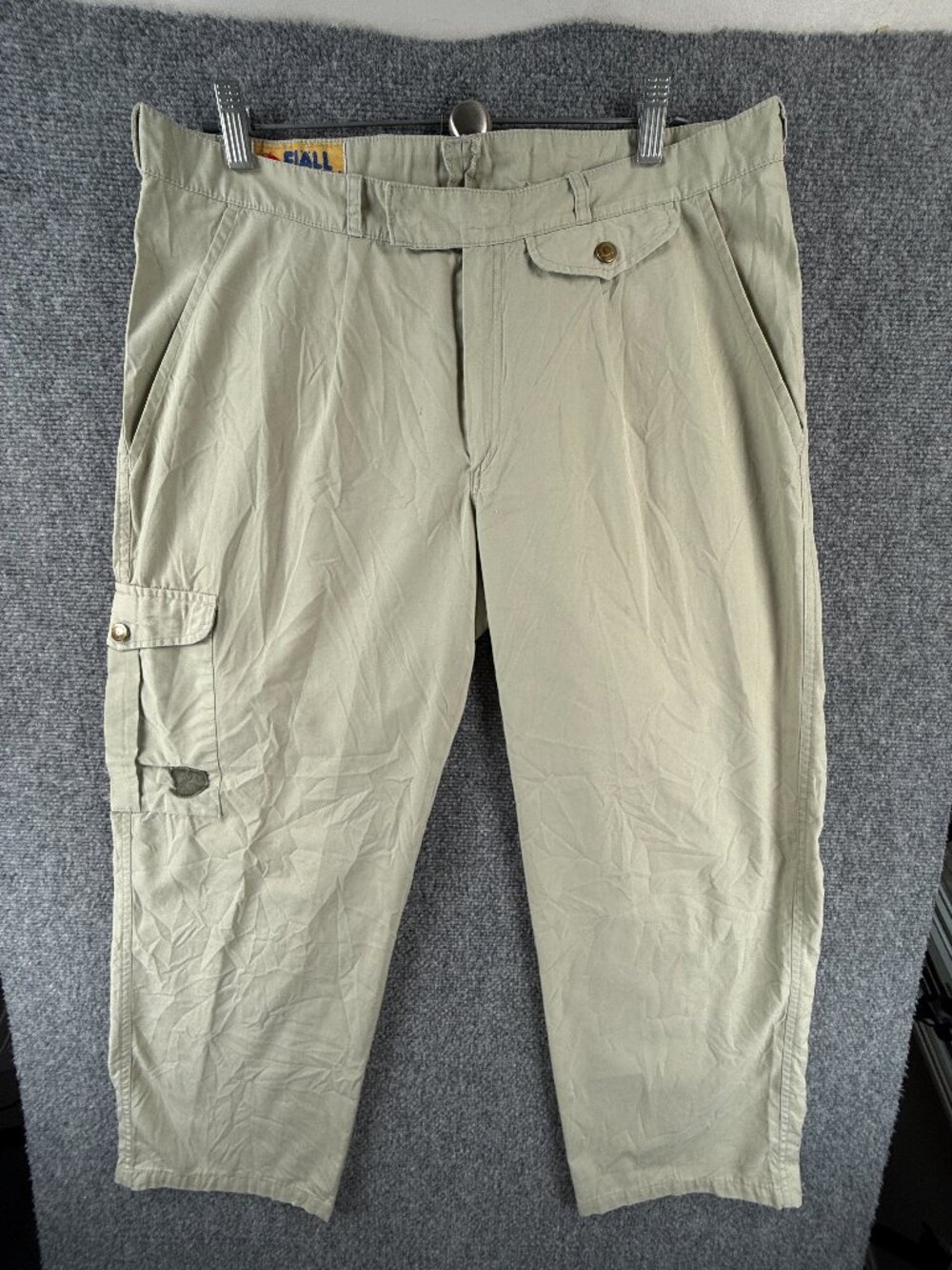 VTG Fjallraven Pants Beige Cargo Straight Leg Men Polyester Cotton ACTL 35x26.5
